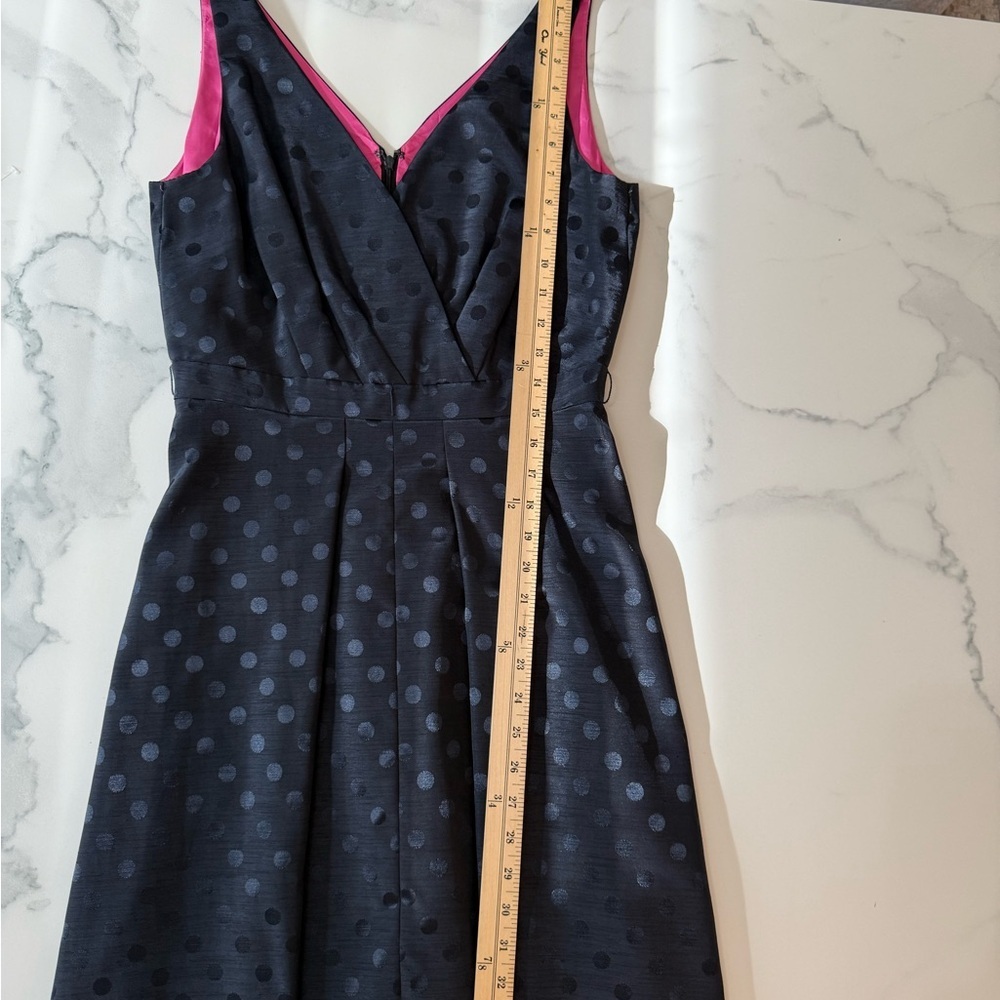 Tahari Elegant Black Polka Dot Dress in Size 6